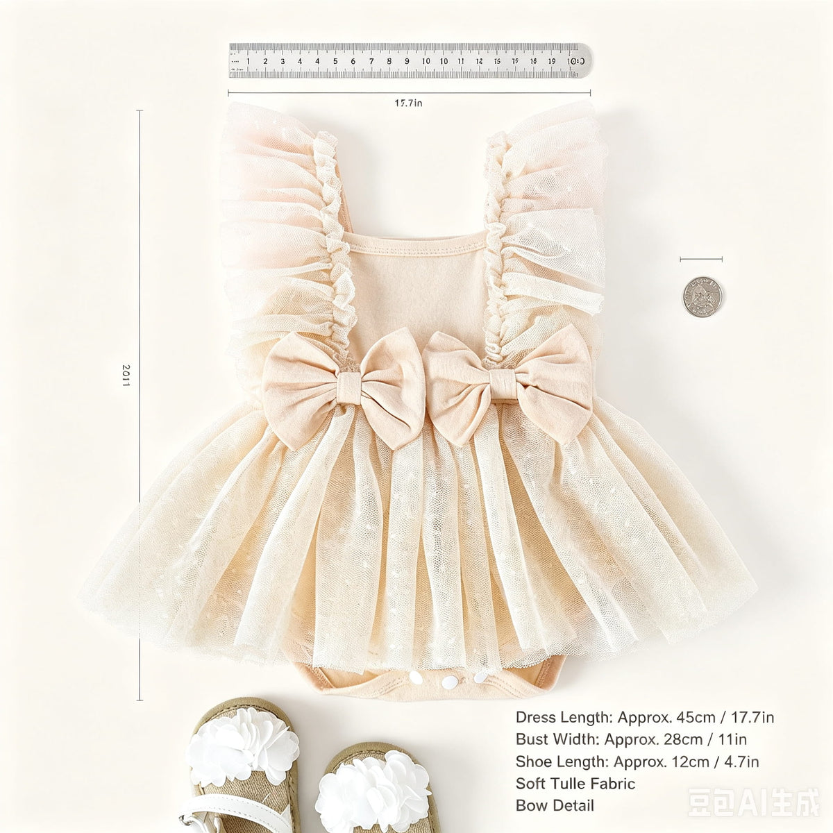 Pastel Bow Tutu Baby Romper