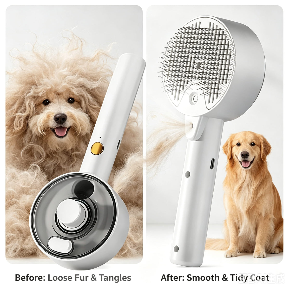 Steam Self-Cleaning Pet Hair Brush For dogs & cats
