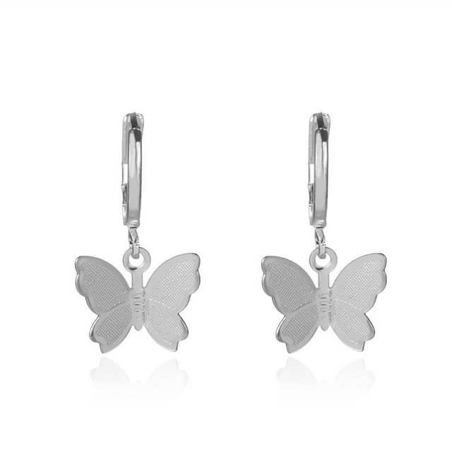 Rhinestone Butterfly Tassel Earrings