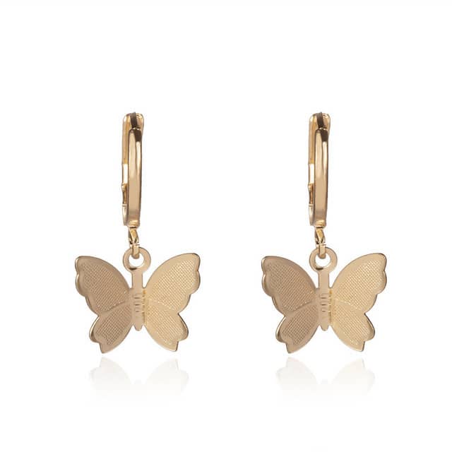 Rhinestone Butterfly Tassel Earrings