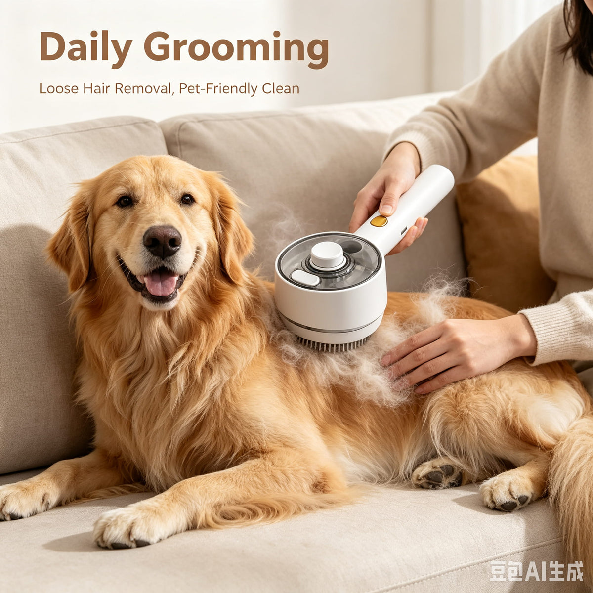 Steam Self-Cleaning Pet Hair Brush For dogs & cats