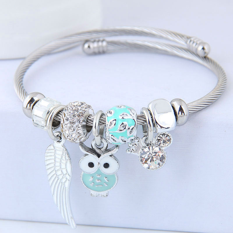Lucky Owl Crystal Bangle
