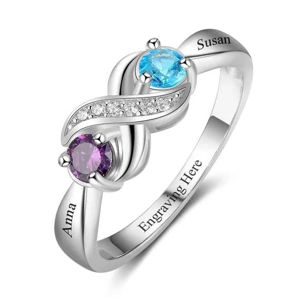 Birthstone Love Heart Ring
