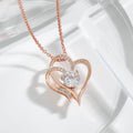 Double Heart Zircon Necklace