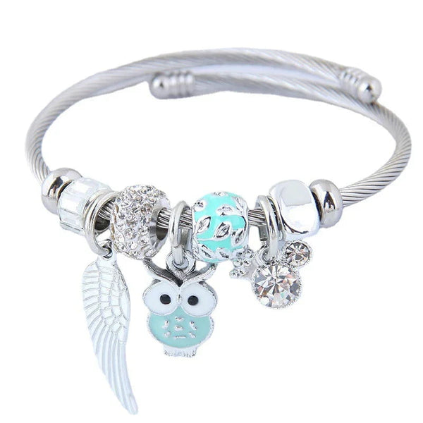 Lucky Owl Crystal Bangle