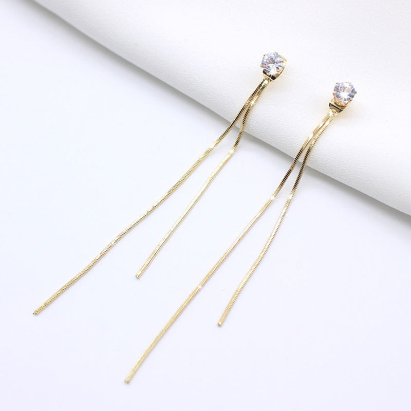 Rhinestone Butterfly Tassel Earrings