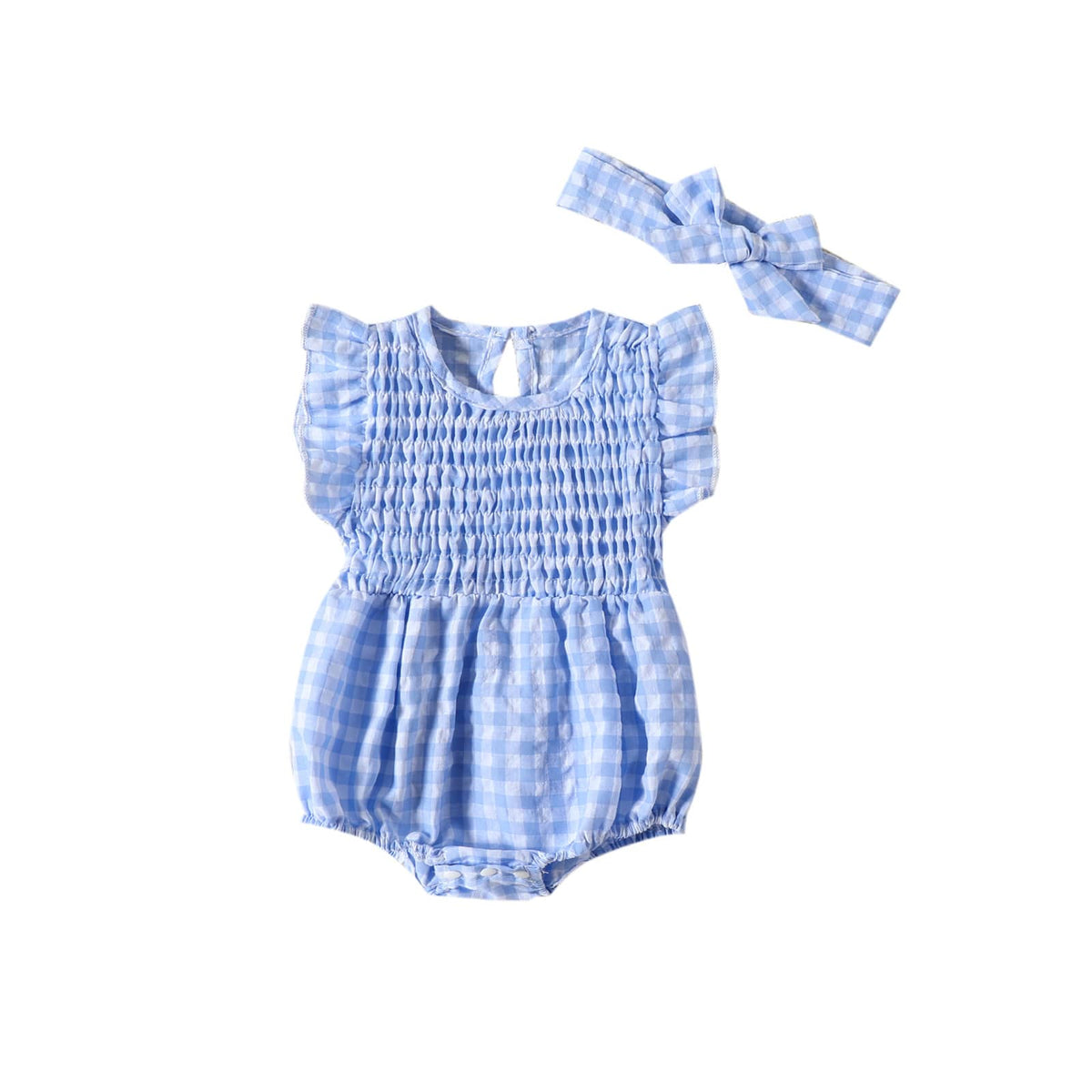 Baby Girl Gingham Bubble Romper