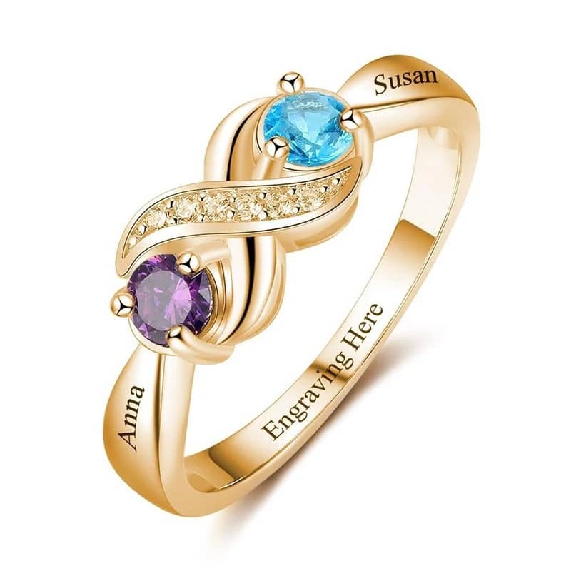 Birthstone Love Heart Ring