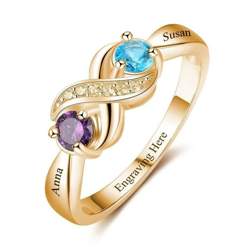 Birthstone Love Heart Ring