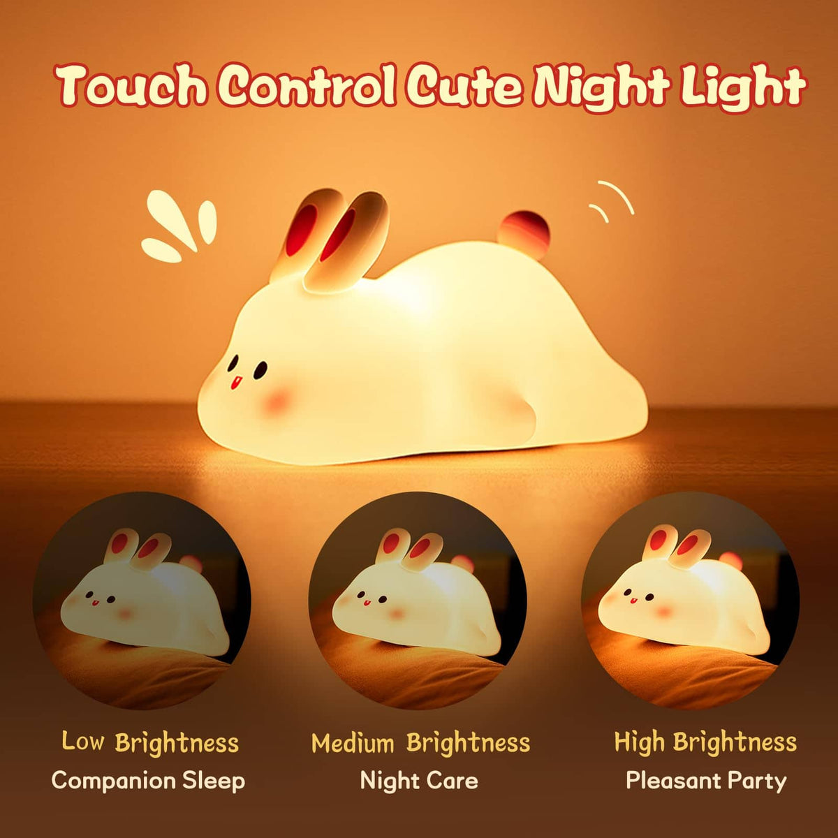 Cute Bunny Silicone Night Light
