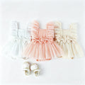 Pastel Bow Tutu Baby Romper