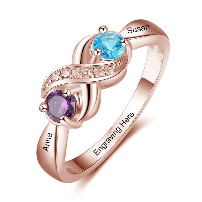 Birthstone Love Heart Ring