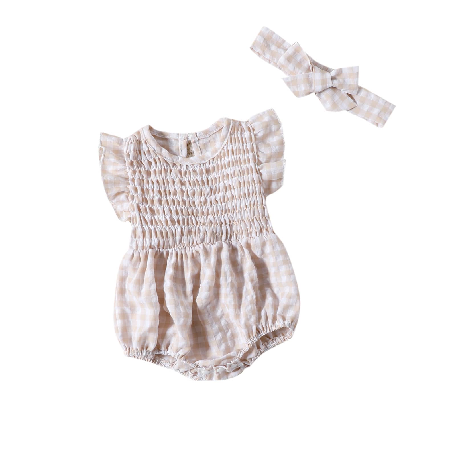 Baby Girl Gingham Bubble Romper