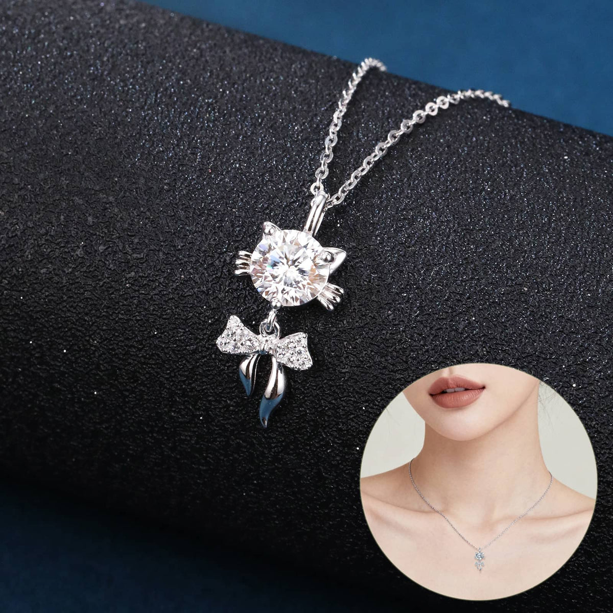 Moissanite Square Pendant Necklace