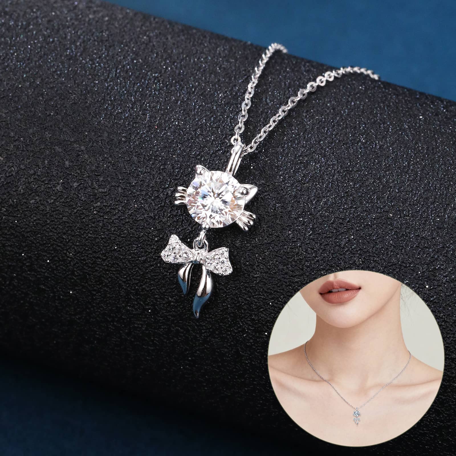 Moissanite Square Pendant Necklace