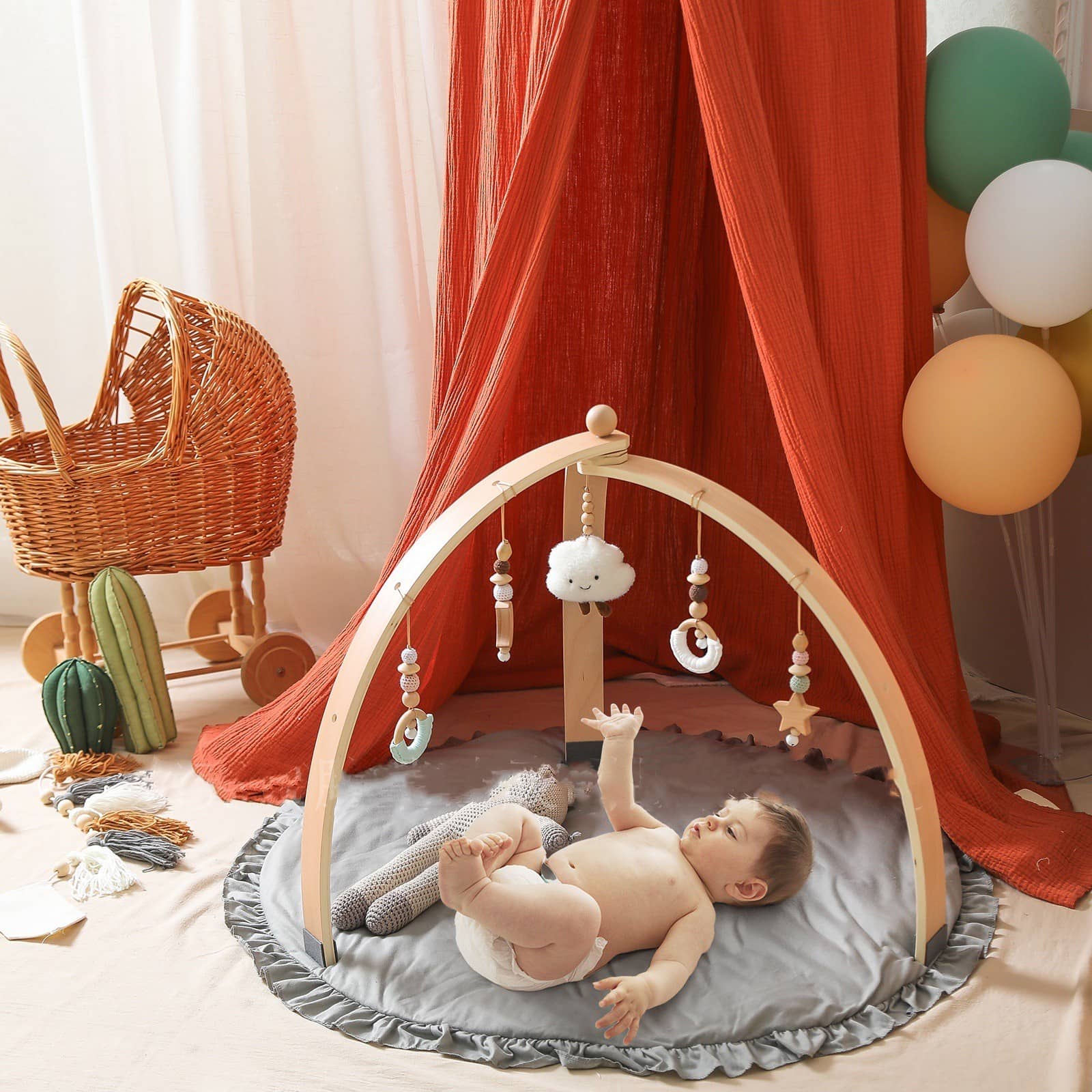 Baby Wooden Activity Gym & Fitness Stand